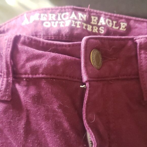 American Eagle Burgundy Jeggings Women’s 2 W26 L30 | Stretchy Fall Leggings - Picture 6 of 9